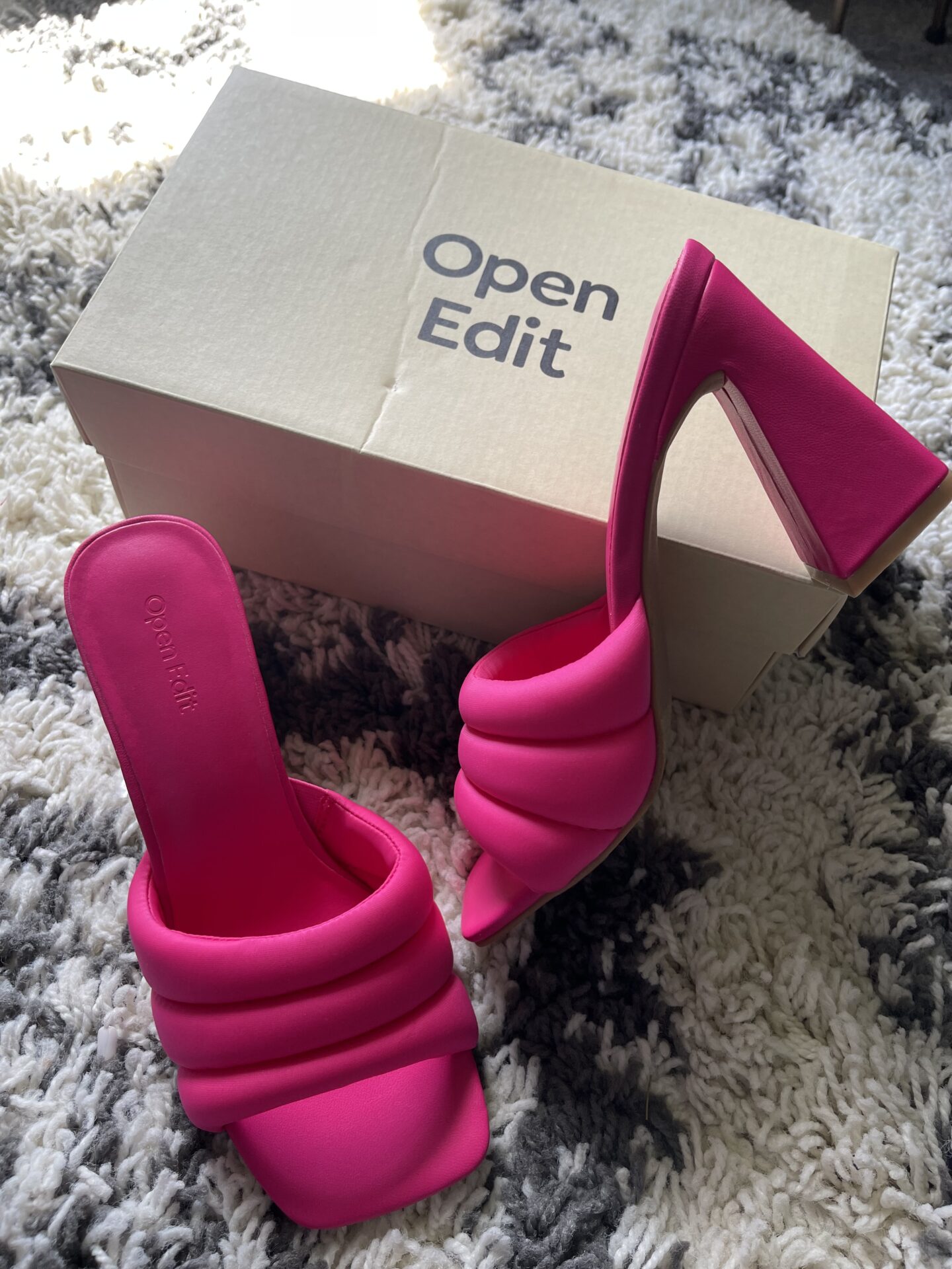 Bright Pink Mule Sandals