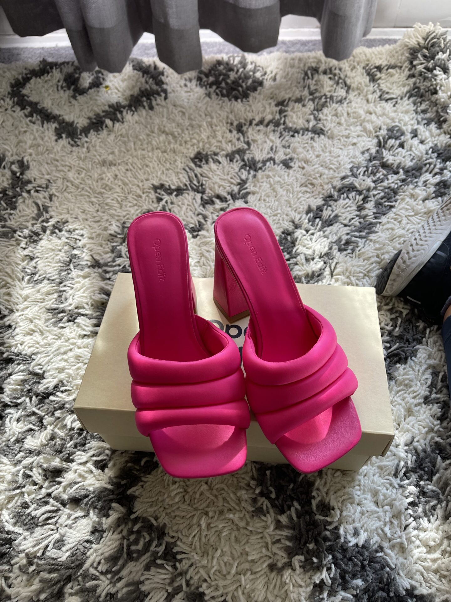 Bright Pink Mule Sandals